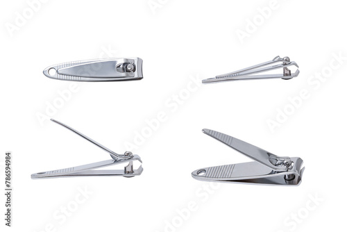 Stainless steel nail clippers with transparent background