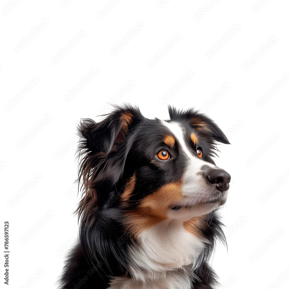 Small Black and Brown Dog With Blue Eyes. Generative AI