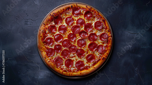 epperoni pizza on dark background