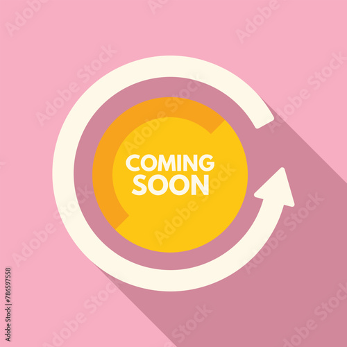Coming soon change icon flat vector. Website idea. New product