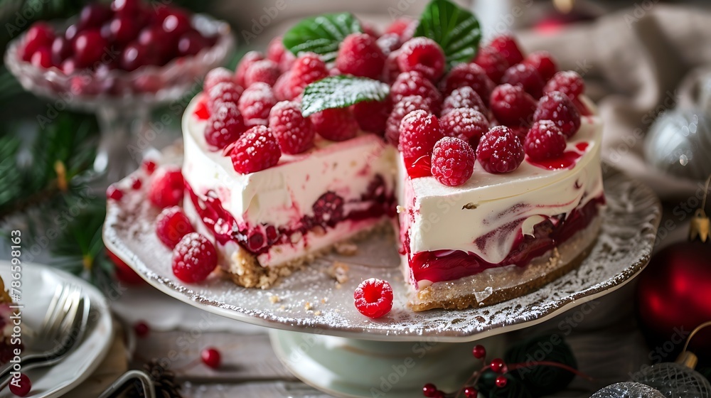 Holiday dessert raspberry cake Holiday dessert raspberry cake