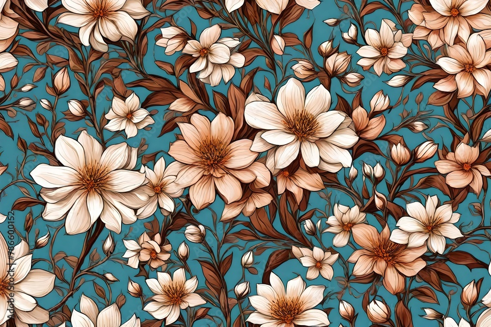 Floral elegance on a living canvas, a background that blossoms with every glance. Floral elegance on a living canvas, a background that blossoms with every glance.