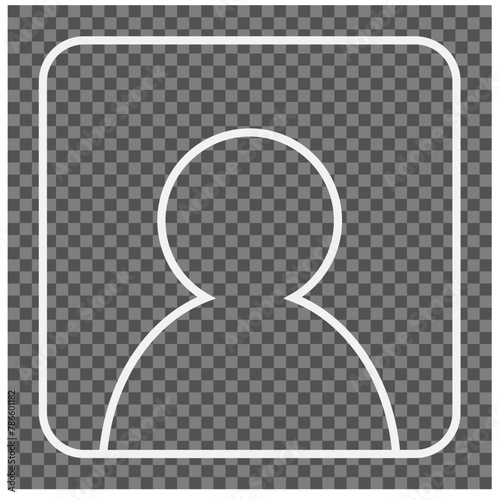 Blank avatar photo placeholder icon on transparent background. Vector illustration.	