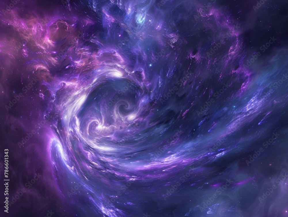 Swirling Cerulean and Lavender Vortex of Colorful Energy and Movement