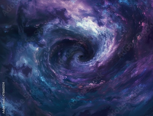 Swirling Cerulean and Lavender Vortex of Enchantment in Mysterious Glow