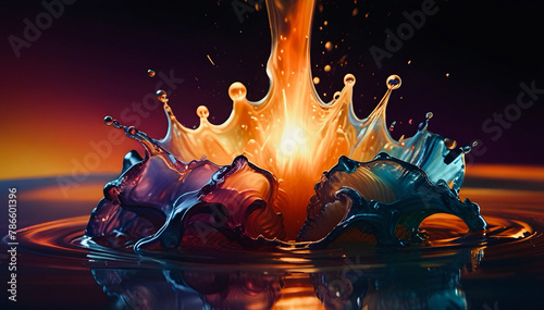beautiful abstract splashes of glass on a blurred background