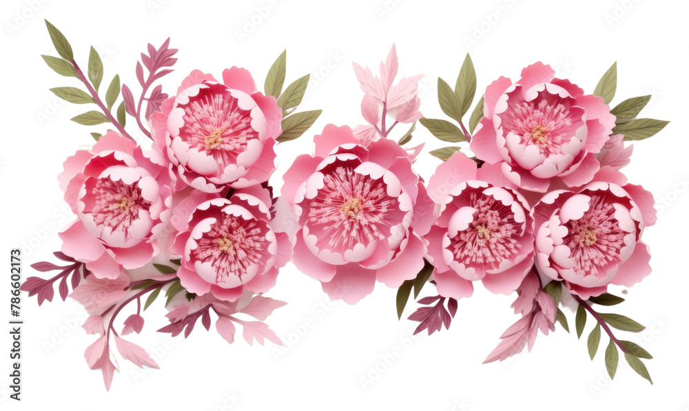 PNG  Peony floral border flower plant art