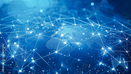 International shipping and supply chain illustration. Concept of global import and export, distribution and transportation on a world map background. photo