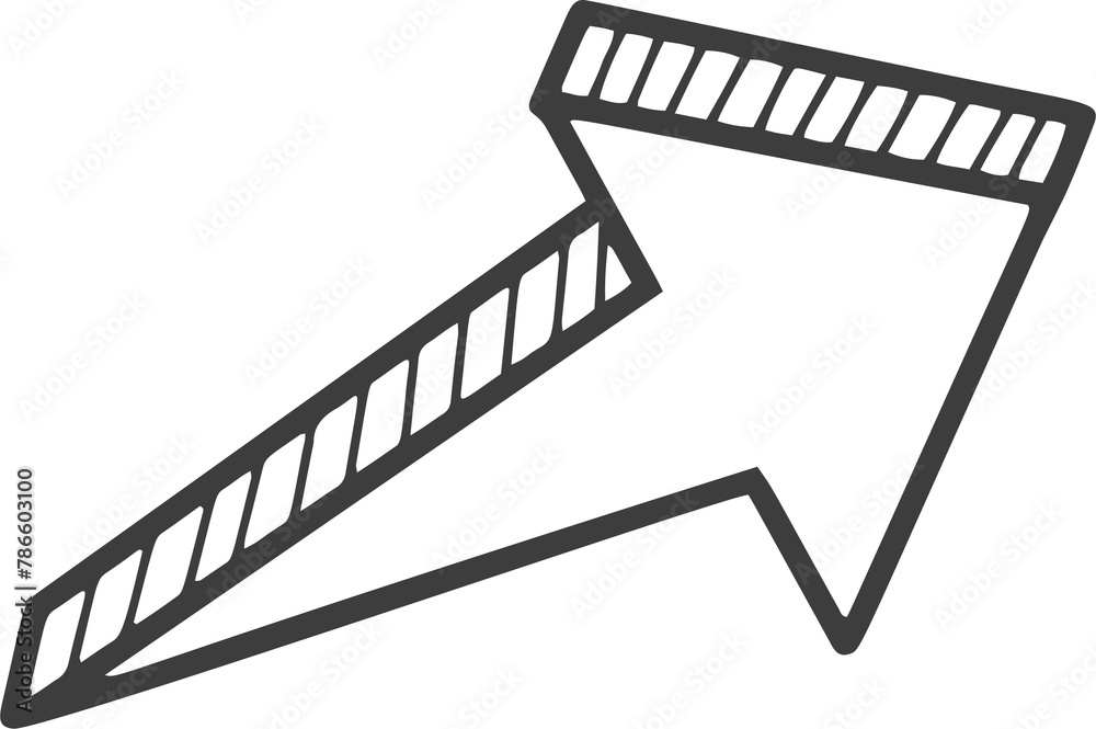 Hand drawn doodle arrow. Pencil line sketch. Curve design element. Outline sign of cursor. Graphic vintage mark and bold silhouette Hand drawn doodle arrow. Pencil line sketch. Curve design element. Outline sign of cursor. Graphic vintage mark and bold silhouette