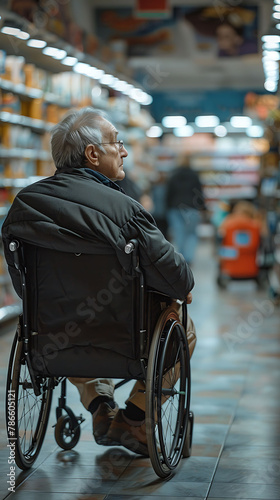 A Personal Care Aide Accompanying clients to medical appointments, grocery shopping, or recreational outings as needed, realistic people photography