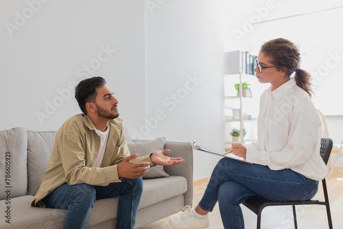 Man and woman in a therapy session