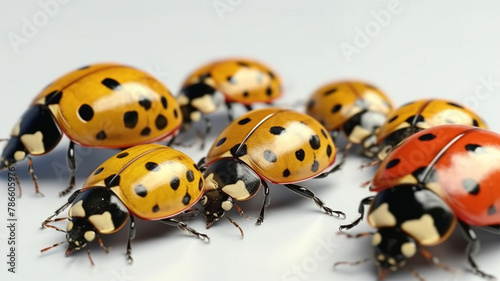 Ladybug Beetle, Ladybug Beetles, Insects, on a White Background © LeoArtes