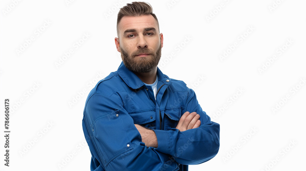 Worker, specialist, master of his craft in work uniform. Worker, specialist, master of his craft in work uniform.