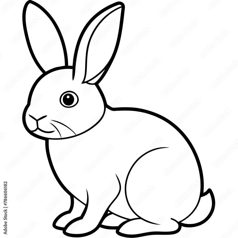 Fototapeta premium white rabbit isolated on white background