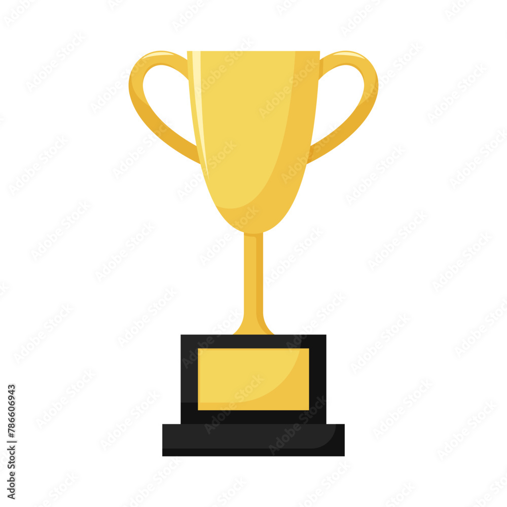 Flat illustration of victory trophy on isolated background Flat illustration of victory trophy on isolated background