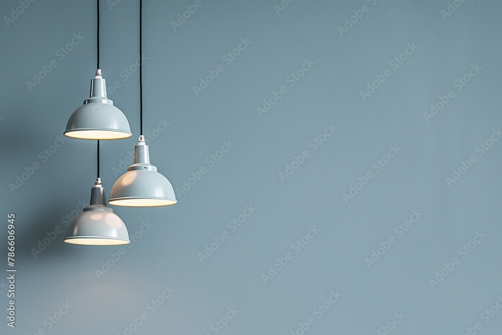 Ceiling lamps with bulbs on grey background Ceiling lamps with bulbs on grey background