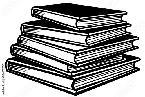 stacked books vector silhouette 