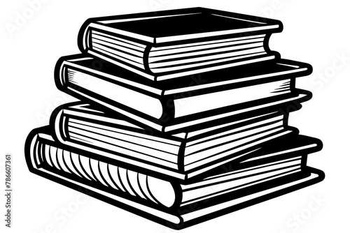 stacked books vector silhouette 