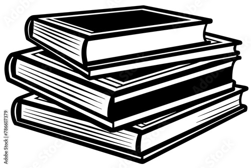 stacked books vector silhouette 