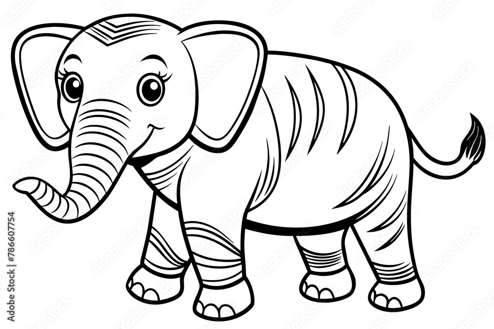 Fototapeta premium coloring pages for children, elephant vector silhouette 