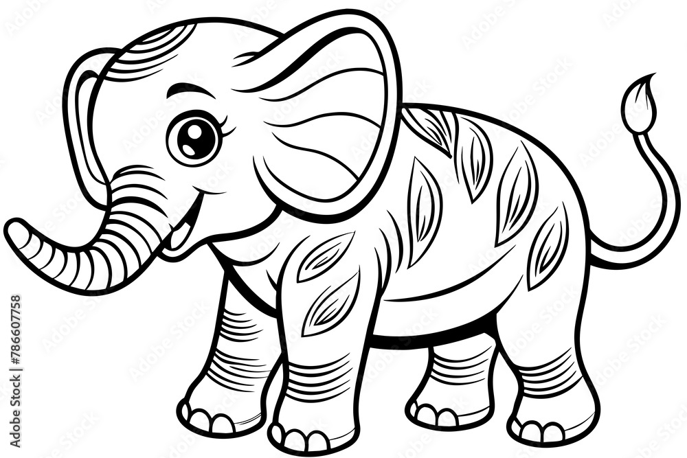 Fototapeta premium coloring pages for children, elephant vector silhouette