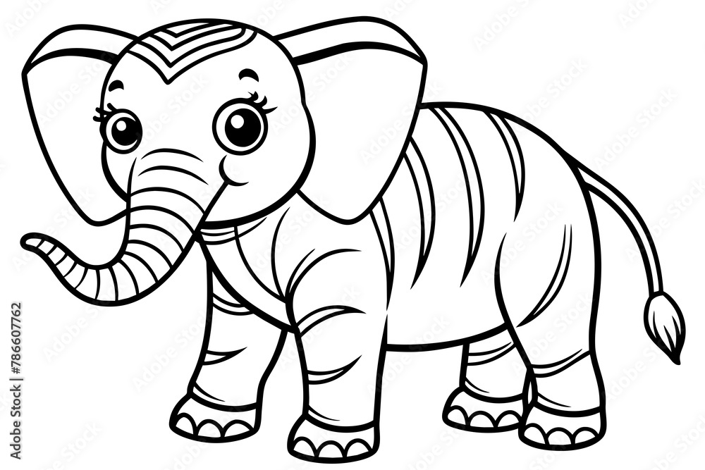 Fototapeta premium coloring pages for children, elephant vector silhouette 