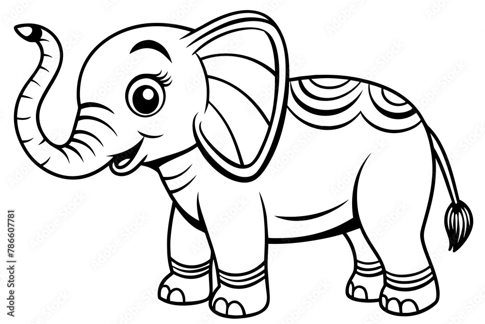 Fototapeta premium coloring pages for children, elephant vector silhouette 