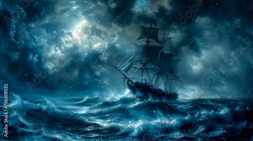 Sailing Through the Moonlit Tempest