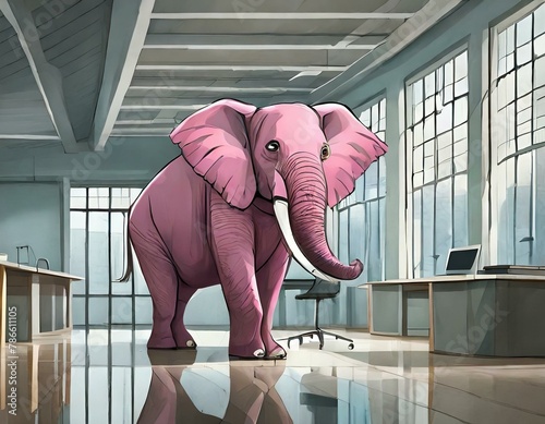 Rosa Elefant im Raum, Büro, Retrospektive