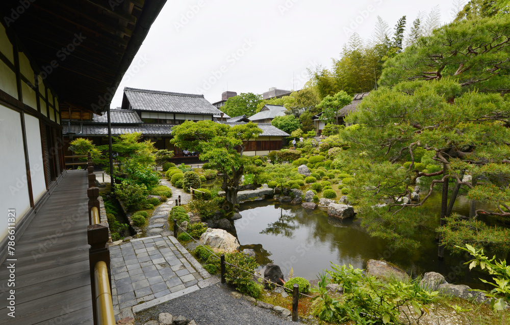 等持院　方丈の廊下から庭園を望む　京都市北区