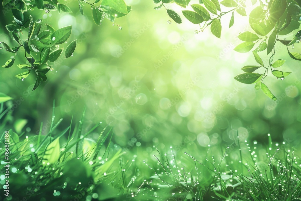 Sun shining through green foliage, ideal for nature themes Sun shining through green foliage, ideal for nature themes