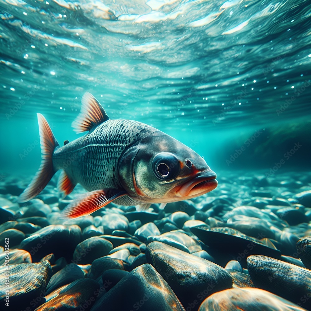 Tropical fish on coral reef. Beautiful underwater world with corals and tropical fish. Tropical fish on coral reef. Beautiful underwater world with corals and tropical fish.