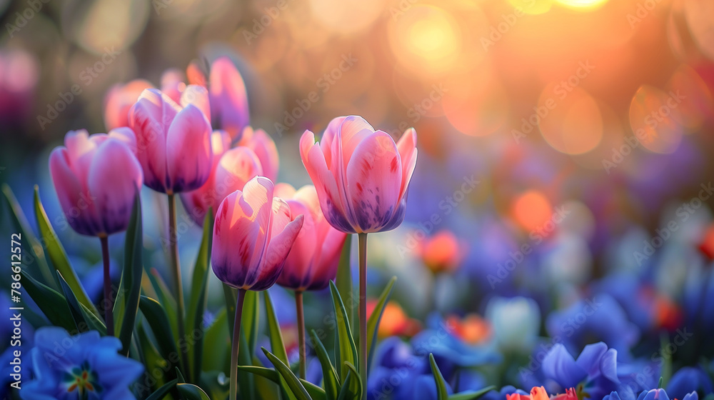 Spring Flowers on a Beautiful Background