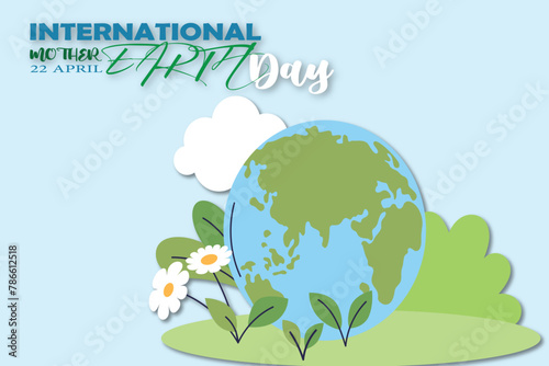 Happy international mother earth day post 22 april for banner template and social media 