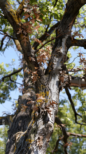 The Struggles of a Diseased Oak Tree in A Thriving Forest: A Close Look at Tree Diseases