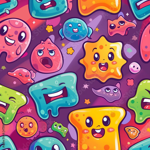 Funny Gaming Channel Background  Joyful and Colorful Cartoony Design