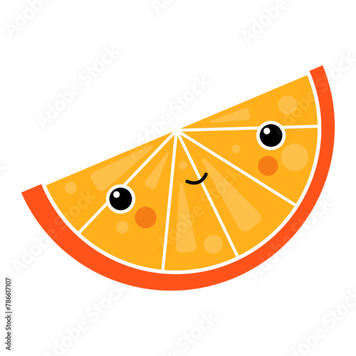 Orange, citrus fruit, vector illustration design in Japanese kawaii style (ID: 786617107)