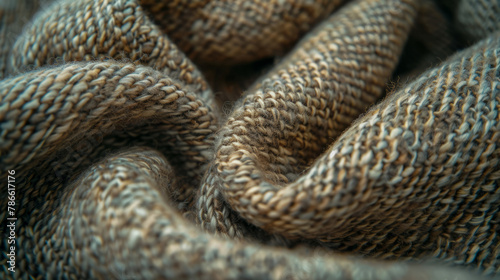 Close-up of textured beige fabric with tactile detail photo