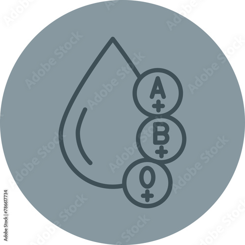Blood Types Grey Line Circle Icon