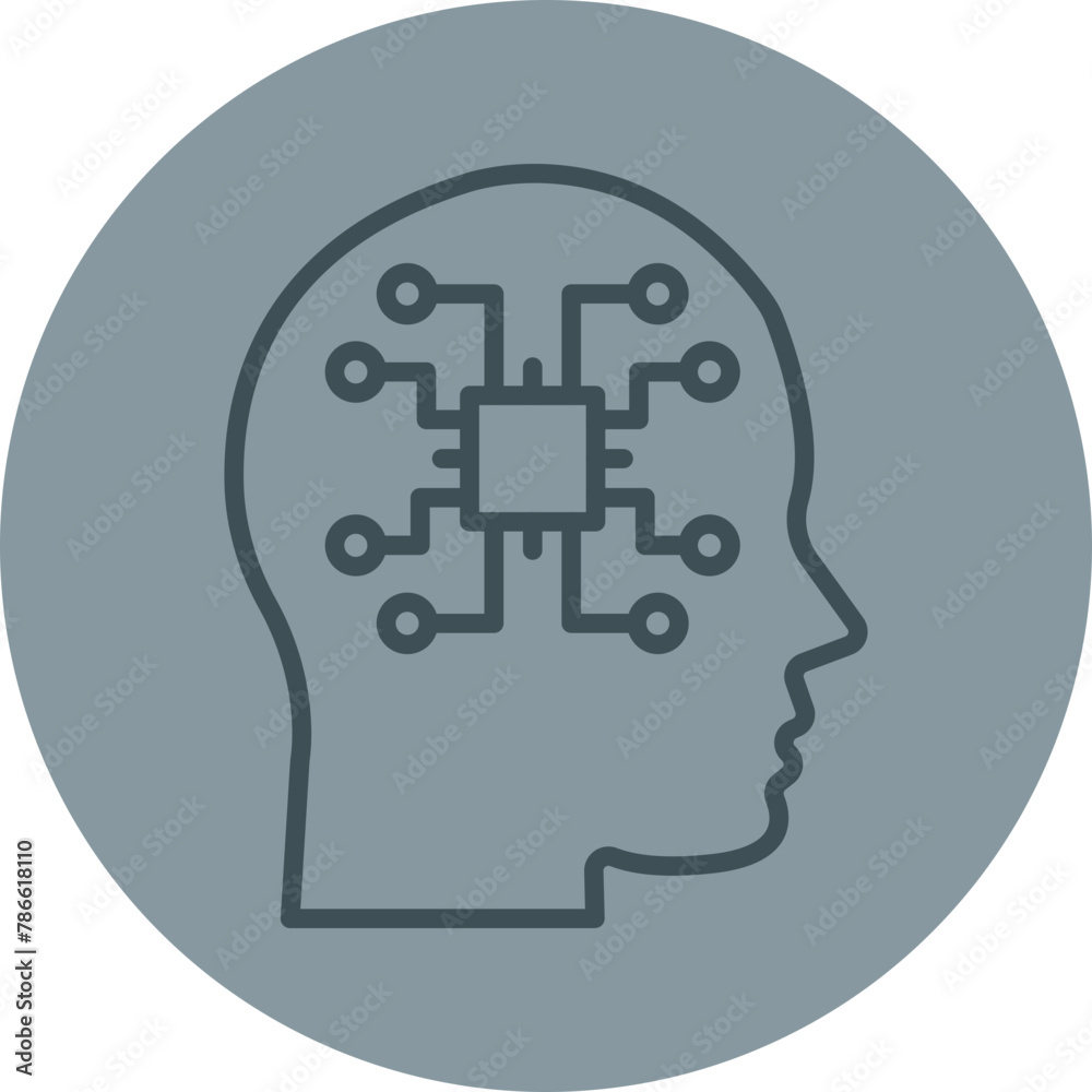 Machine Perception Grey Line Circle Icon Machine Perception Grey Line Circle Icon