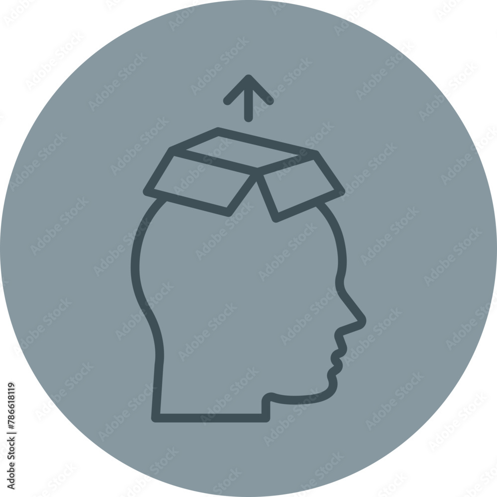 Knowledge Extraction Grey Line Circle Icon Knowledge Extraction Grey Line Circle Icon