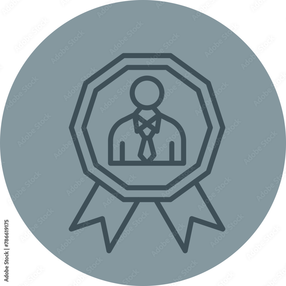 Employee Of The Month Grey Line Circle Icon Employee Of The Month Grey Line Circle Icon