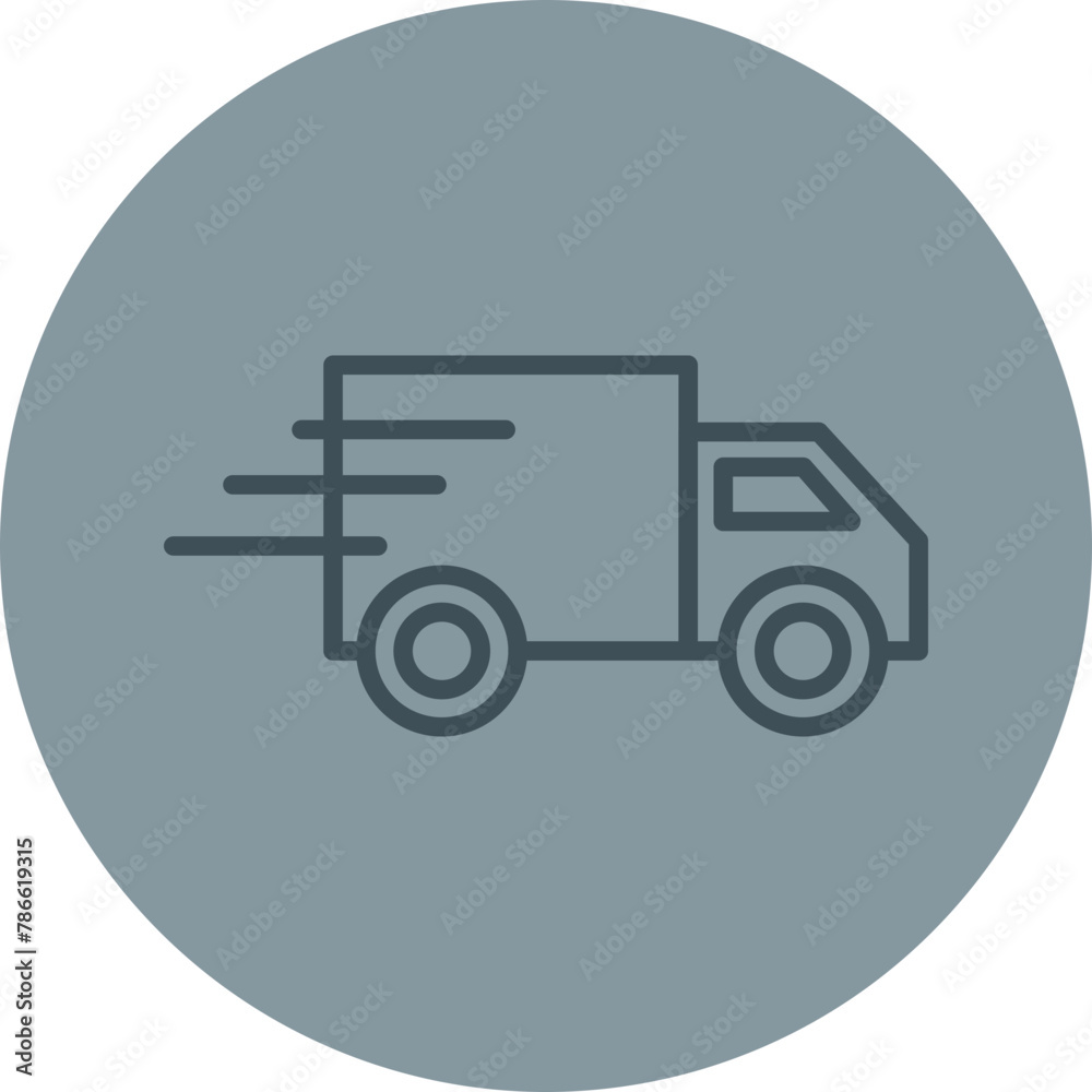 Fast Delivery Grey Line Circle Icon Fast Delivery Grey Line Circle Icon