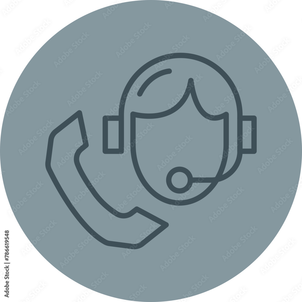 Support Grey Line Circle Icon Support Grey Line Circle Icon