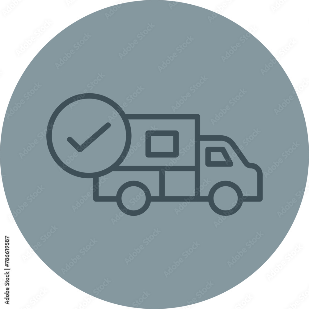 Approved Delivey Grey Line Circle Icon Approved Delivey Grey Line Circle Icon