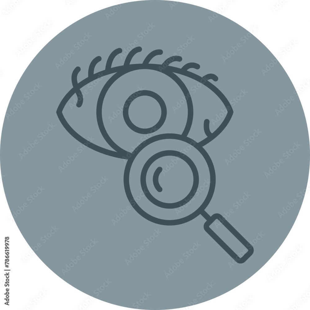 Eye Test Grey Line Circle Icon Eye Test Grey Line Circle Icon
