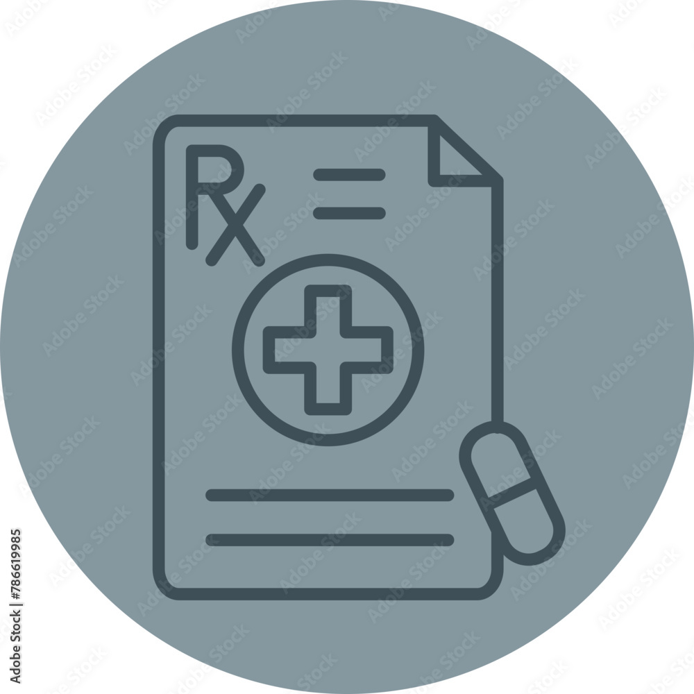 Fototapeta premium Prescription Grey Line Circle Icon