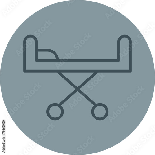 Stretcher Grey Line Circle Icon