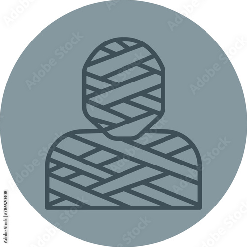 Mummy Grey Line Circle Icon