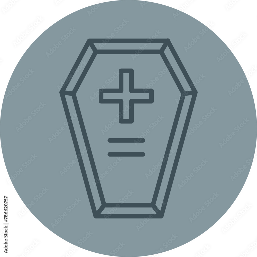 Coffin Grey Line Circle Icon Coffin Grey Line Circle Icon